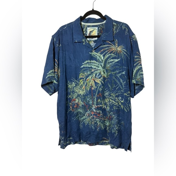 Tommy Bahama 100% Silk Hawaiian Button Up Shirt Size XL - Picture 1 of 7